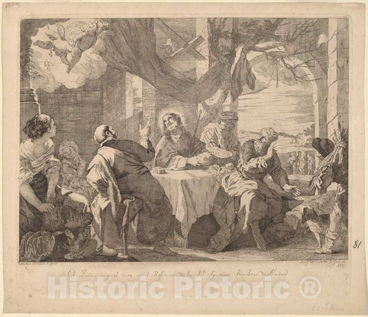 Art Print : Castillo, After Mateo Cerezo, The Supper at Emmaus, 1778 - Vintage Wall Art
