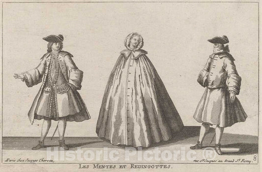 Art Print : published by Jacques ChÃ©reau, Les Mentes et Redingottes, 1720s(?) - Vintage Wall Art