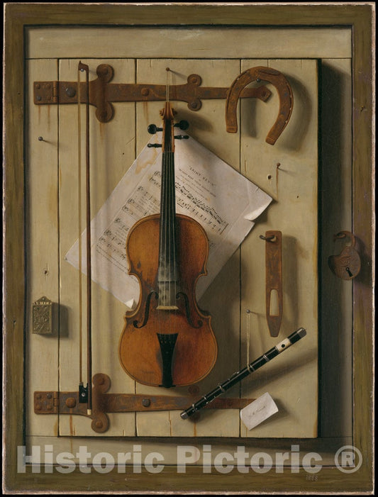 Art Print : William Michael Harnett - Still Life—Violin and Music : Vintage Wall Art