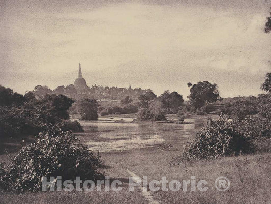 Art Print : Linnaeus Tripe, Rangoon: View Near The Lake, November 1855 - Vintage Wall Art