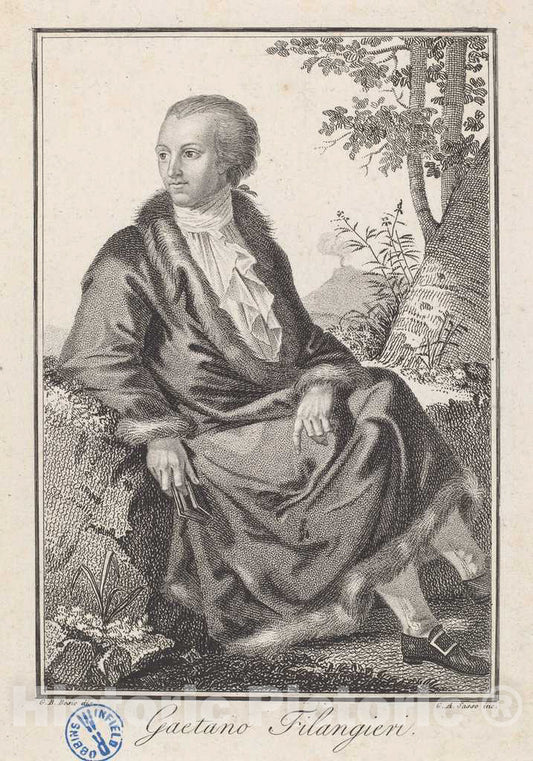 Art Print : Sasso, After G. B. Bosio, Gaetano Filangieri, 1815-1818 - Vintage Wall Art