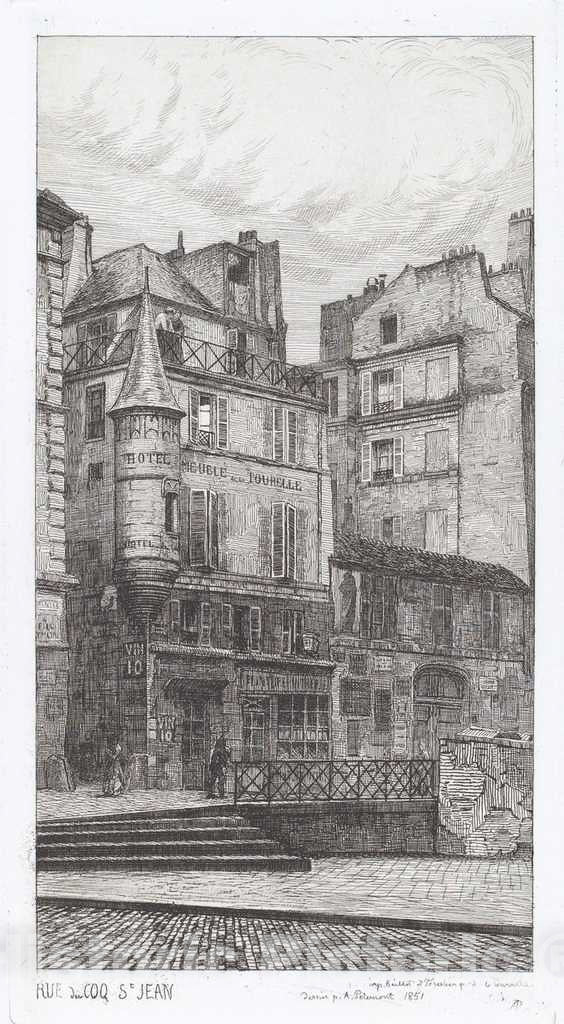 Art Print : PotÃ©mont, Rue du Coq St. Jean, 1851 - Vintage Wall Art