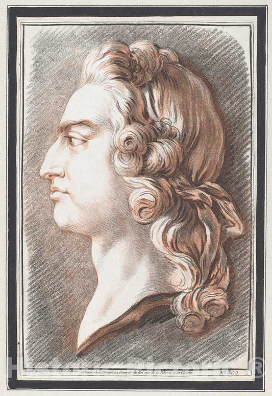 Art Print : Demarteau, After Clermont, Louis XV - Vintage Wall Art