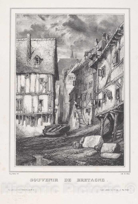 Art Print : EugÃ¨ne Isabey, Souvenir de Bretagne, 1832 - Vintage Wall Art
