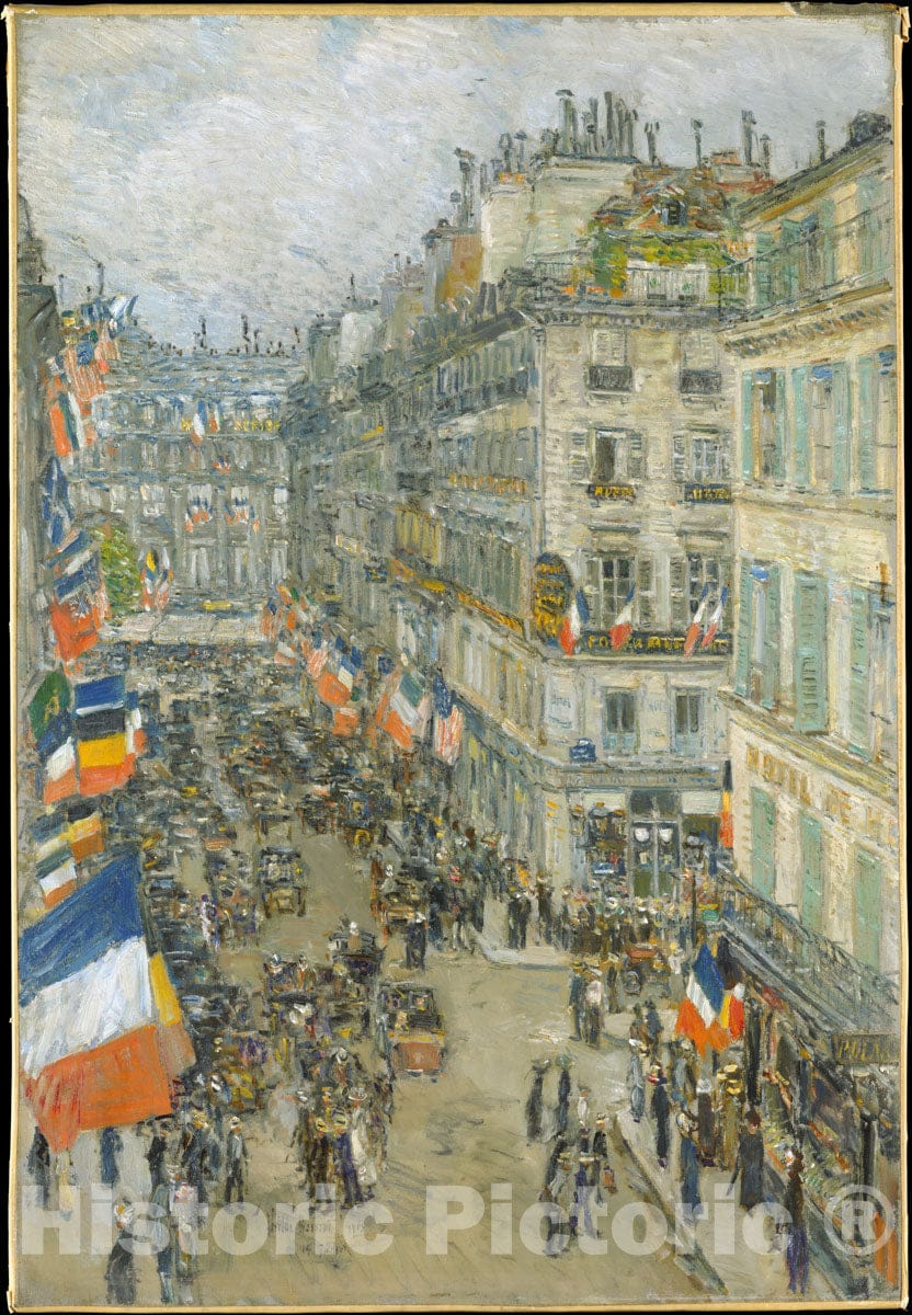 Art Print : Childe Hassam - July Fourteenth, Rue Daunou, 1910 : Vintage Wall Art