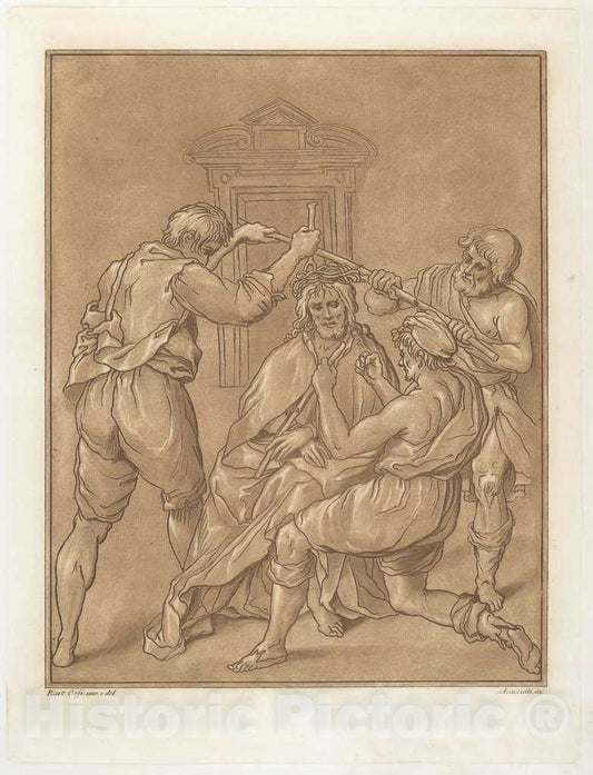 Art Print : Scacciati After Cesi, Christ Crowned with Thorns, 1766 - Vintage Wall Art