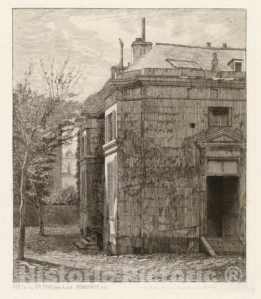 Art Print : PotÃ©mont, Rue de la Victoire (70). HÃ´tel Bonaparte, 1857 - Vintage Wall Art