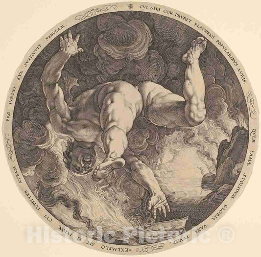 Art Print : Goltzius, After Van Haarlem, Ixion, 1588 - Vintage Wall Art