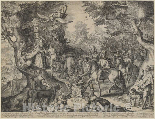 Art Print : Jan Pietersz Saenredam, Allegory of Flourishing State of The United Provinces, 1602 - Vintage Wall Art