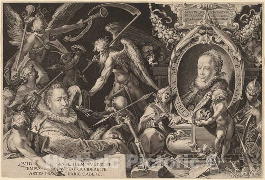 Art Print : Sadeler II, After Spranger, Bartholomaeus Spranger and his Late Wife Christina Muller, c. 1600 - Vintage Wall Art