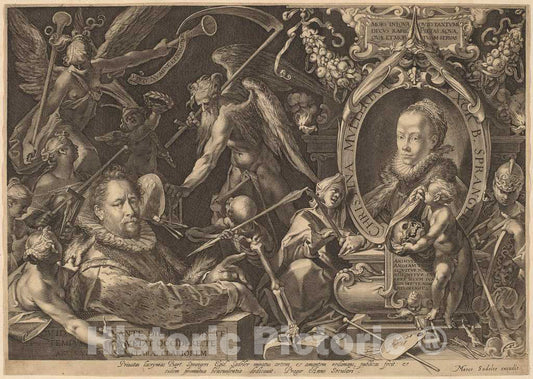 Art Print : Sadeler II, After Spranger, Bartholomaeus Spranger and his Late Wife Christina Muller, c. 1600 - Vintage Wall Art