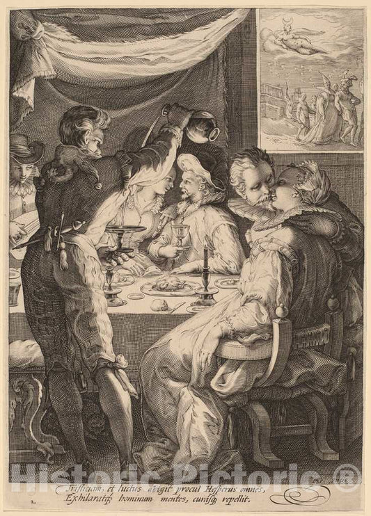 Art Print : Saenredam, After Goltzius, Evening, c.1595-1598 - Vintage Wall Art