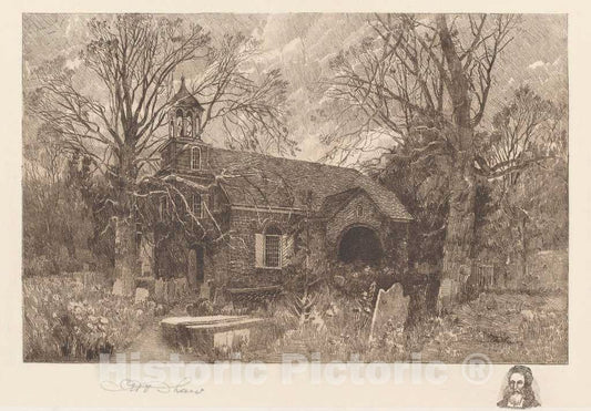 Art Print : Robert Shaw, Old Swede's Church, 1904 - Vintage Wall Art