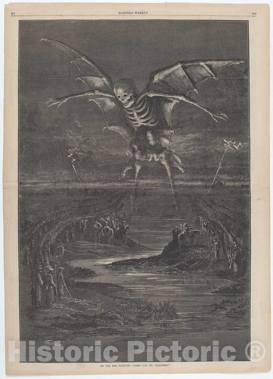 Art Print : Thomas Nast, On The Red Danube, 1877 - Vintage Wall Art