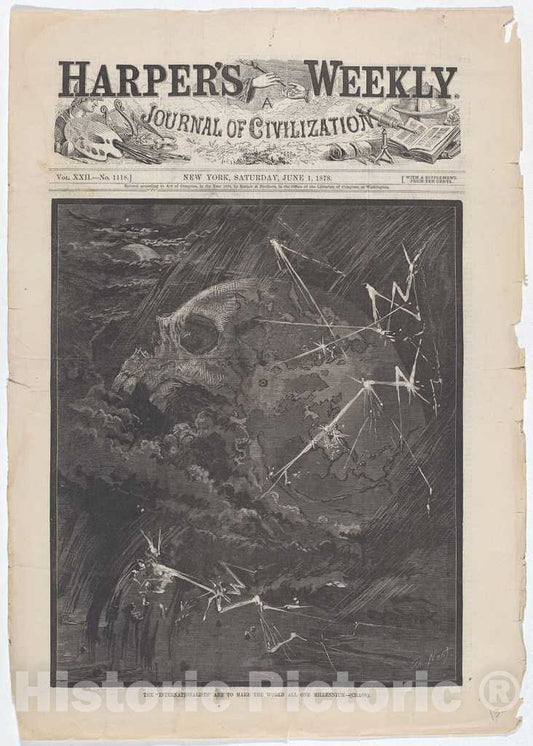 Art Print : Thomas Nast, The Internationalists, 1878 - Vintage Wall Art
