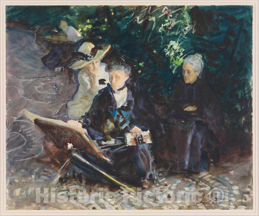 Art Print : John Singer Sargent - in The Generalife : Vintage Wall Art