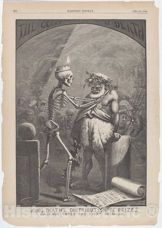 Art Print : Thomas Nast, King Death's Distribution of Prizes, 1870 - Vintage Wall Art