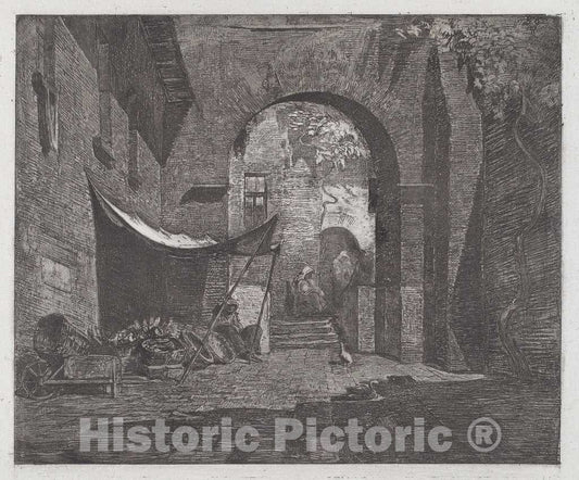Art Print : Antonio Fontanesi, in Liguria, c. 1857 - Vintage Wall Art