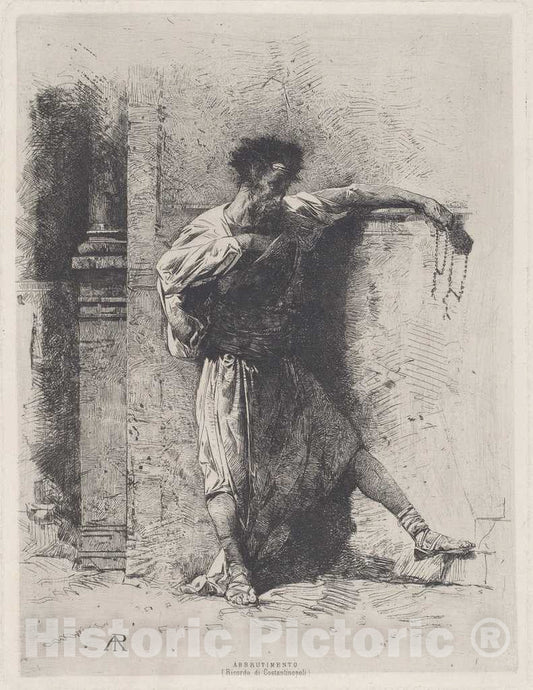 Art Print : Alberto Pasini, Abbrutimento (Ricordo di Constantinopoli) [Brutalization (Souvenir of Constantinople)], Before 1870 - Vintage Wall Art