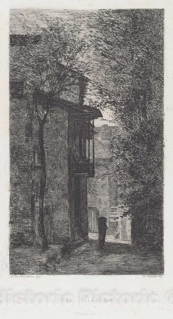 Art Print : Casella, After Serafin de Avendano, Nel Villaggio [in The Village], Before 1871 - Vintage Wall Art