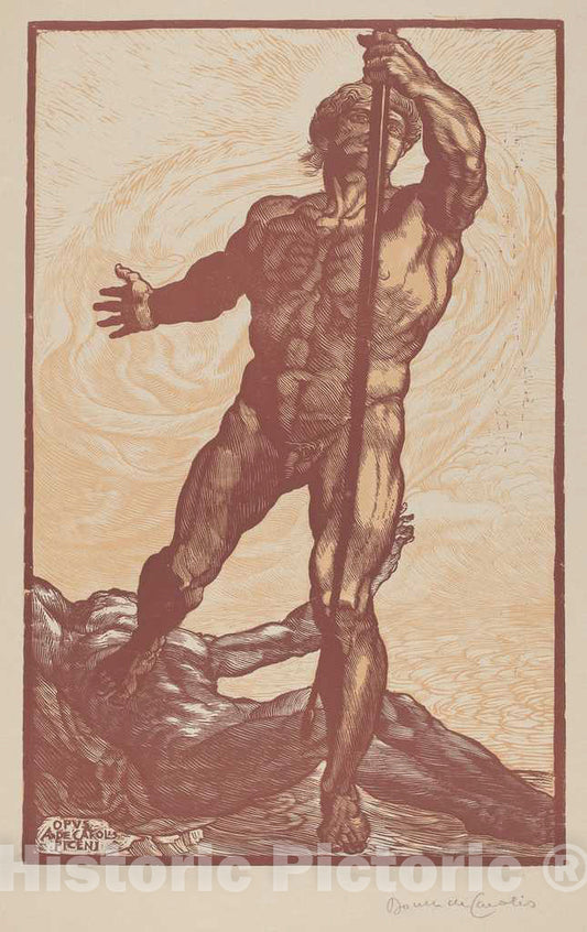 Art Print : Adolfo De Carolis, The Archer [L'Arciere], 1917 - Vintage Wall Art