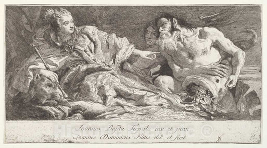 Art Print : Tiepolo, After Battista Tiepolo, Venice Receiving The Homage of Neptune, c.1748 - Vintage Wall Art