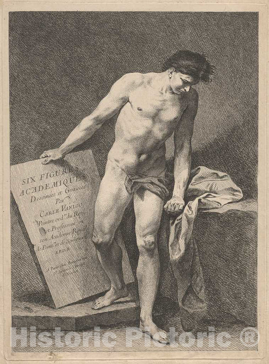 Art Print : Carle Van Loo, Title Page, c. 1743 - Vintage Wall Art