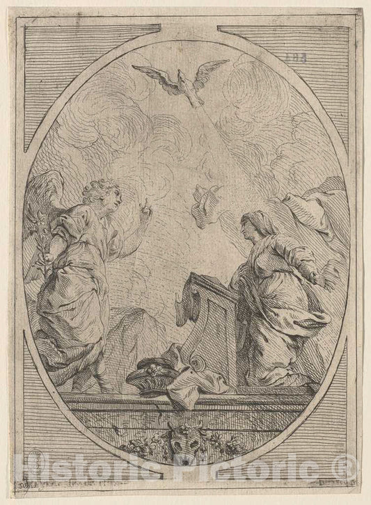 Art Print : Hubert Subleyras, The Annunciation, c. 1730 - Vintage Wall Art