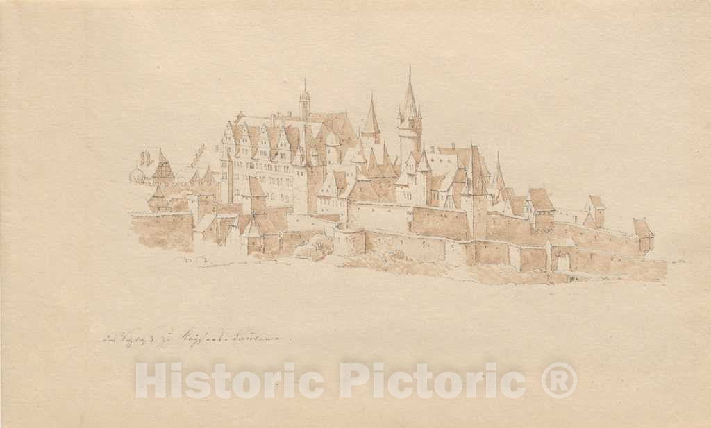 Art Print : Karl Julius von Leypold, Das Schloss zu Kaiserslautern - Vintage Wall Art