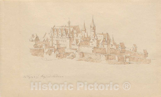 Art Print : Karl Julius von Leypold, Das Schloss zu Kaiserslautern - Vintage Wall Art