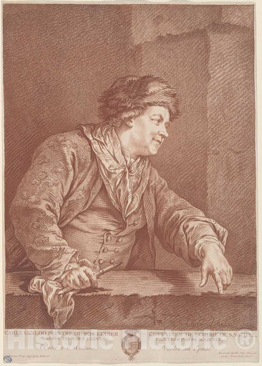 Art Print : Demarteau, After Carle Van Loo, Carle Van Loo, 1757 - Vintage Wall Art
