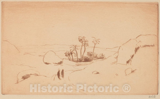 Art Print : Emil Orlik, Oasis in The Desert, c.1913 - Vintage Wall Art
