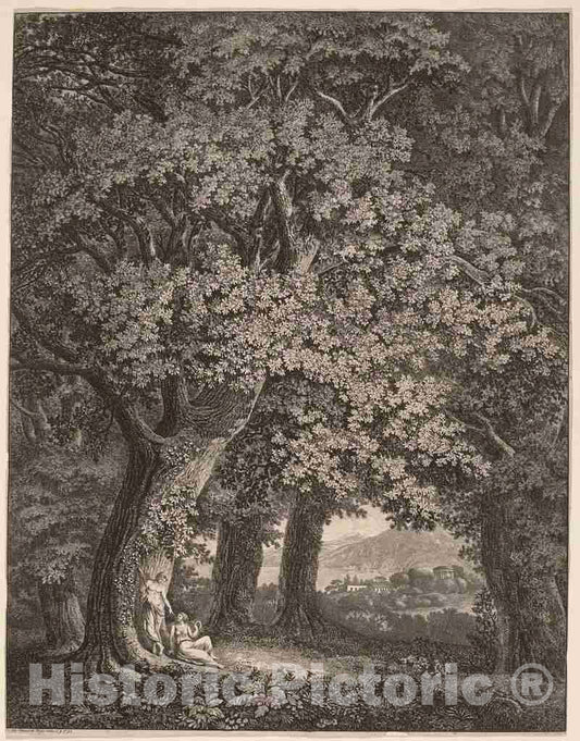 Art Print : Johann Heinrich Meyer, Italian Landscape with a Pair of Shepherds, 1795 - Vintage Wall Art