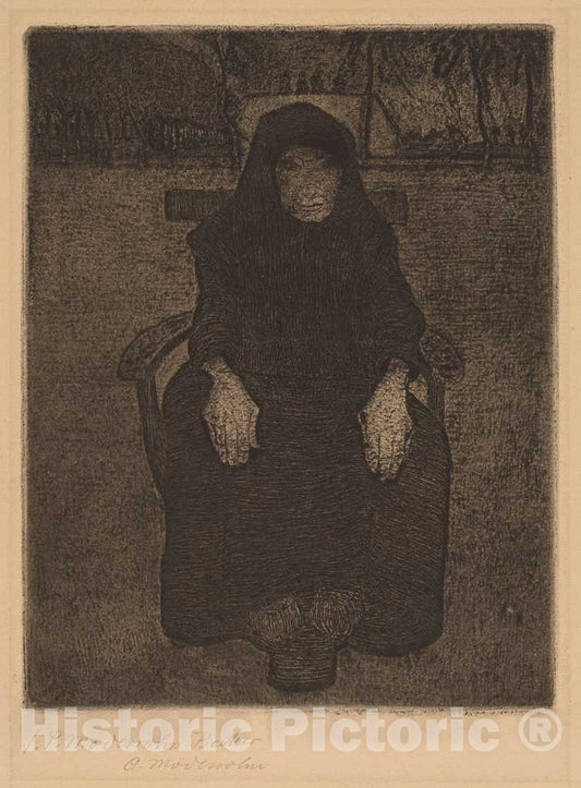Art Print : Paula Modersohn-Becker, Seated Old Woman, c. 1900 - Vintage Wall Art