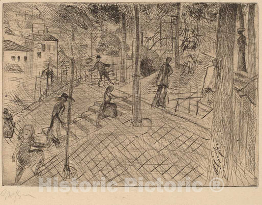 Art Print : Rudolf Grossman, Montmarte, 1913 - Vintage Wall Art
