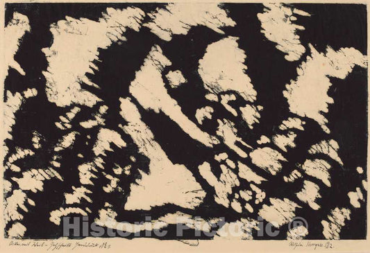 Art Print : Wilhelm Morgner, Acker mit Weib (Woman in a Field), 1912 - Vintage Wall Art