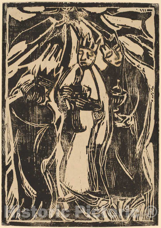 Art Print : Christian Rohlfs, The Magi, c. 1910 - Vintage Wall Art