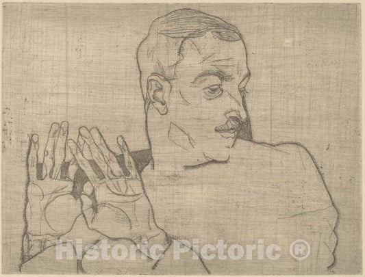 Art Print : Egon Schiele, Portrait of Arthur Roessler, 1914 - Vintage Wall Art