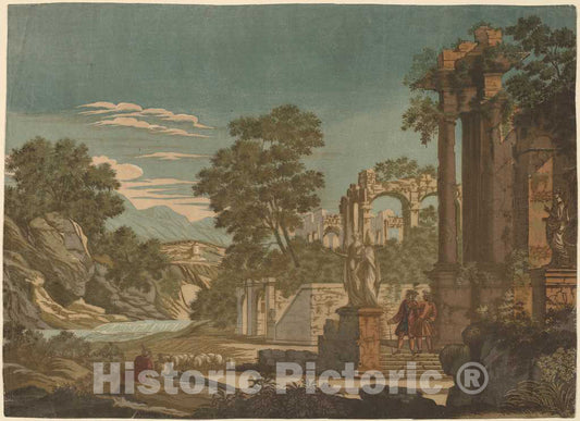 Art Print : John Baptist Jackson, Ulysses and Polyphemus, 1701-1780 - Vintage Wall Art