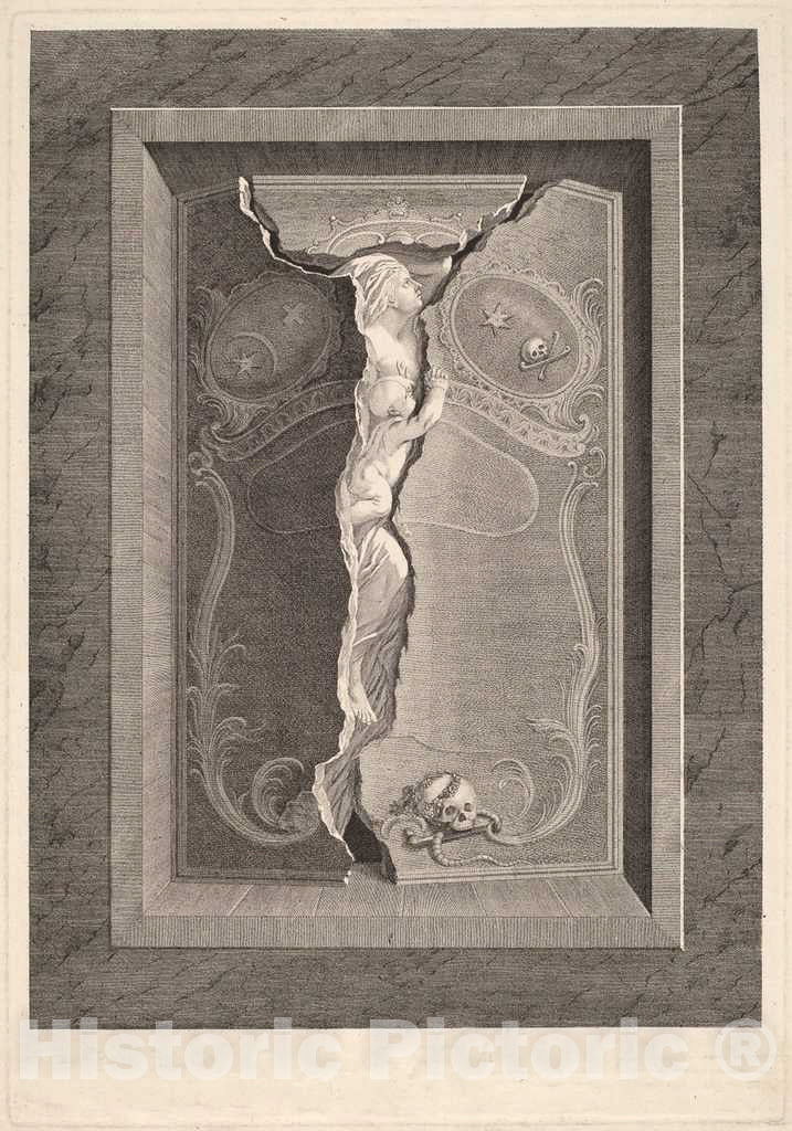 Art Print : Johannes August Nahl, The Tomb of Madame Langhans, 1750s - Vintage Wall Art