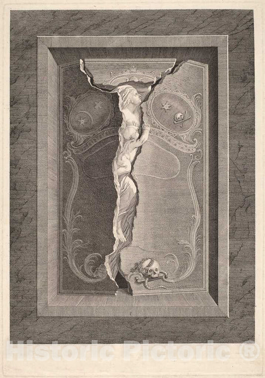 Art Print : Johannes August Nahl, The Tomb of Madame Langhans, 1750s - Vintage Wall Art