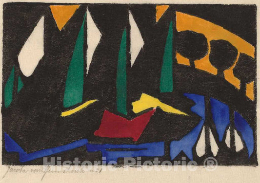 Art Print : Jacoba Van Heemskerck Van Beest, Boat and Trees, 1914 - Vintage Wall Art
