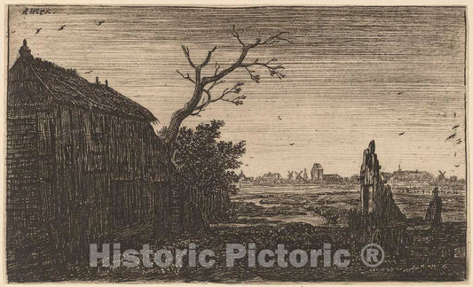 Art Print : Ruisscher, and Waterloo, The Sluice, 1640-1690 - Vintage Wall Art
