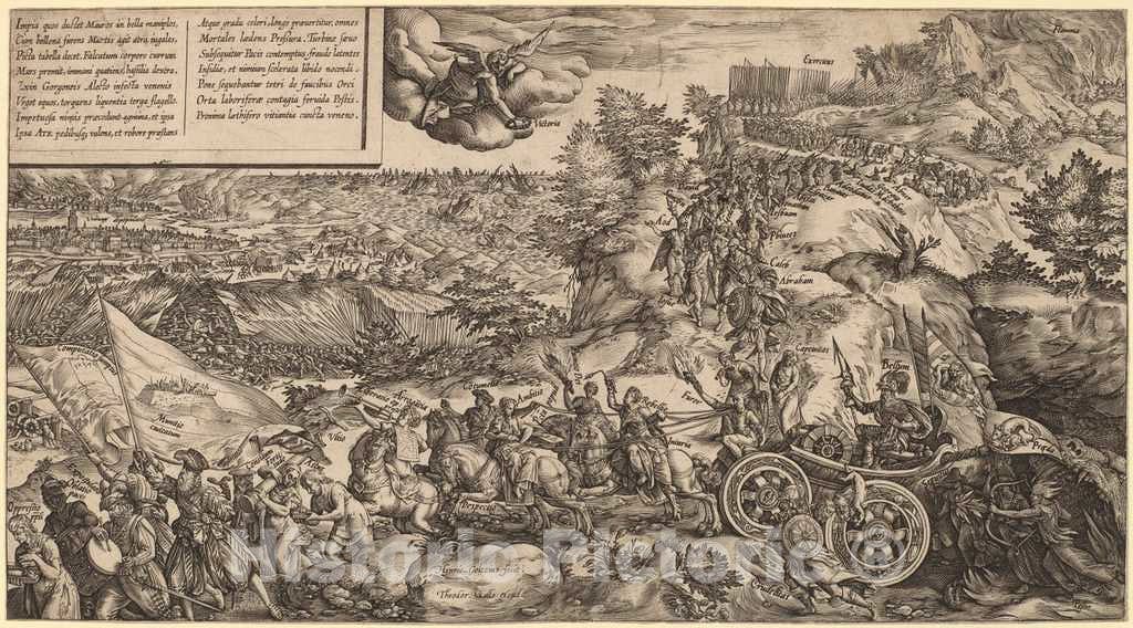 Art Print : Hendrik Goltzius, Allegory of War, 1578 - Vintage Wall Art