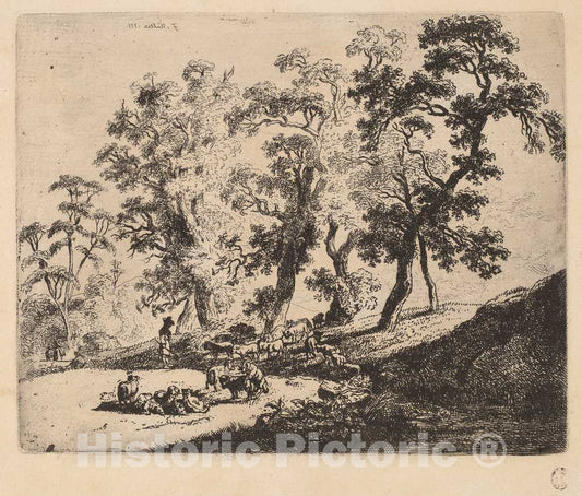 Art Print : Friedrich MÃ¼ller, Landscape with Shepherds, 1775 - Vintage Wall Art