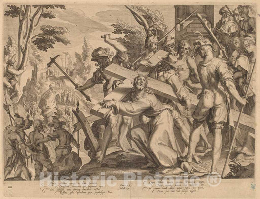 Art Print : Swanenburgh, After Wtewael, Christ Carrying The Cross, 1606 - Vintage Wall Art