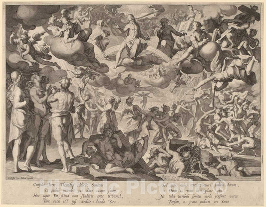 Art Print : Swanenburgh, After Wtewael, The Last Judgment, 1606 - Vintage Wall Art