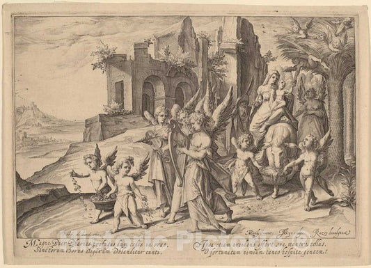 Art Print : Jacques de Gheyn II, After Van Mander I, Return from The Flight into Egypt, c.1592 - Vintage Wall Art
