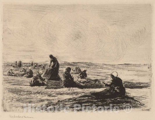 Art Print : Max Liebermann, Mending The Nets, 1894 - Vintage Wall Art
