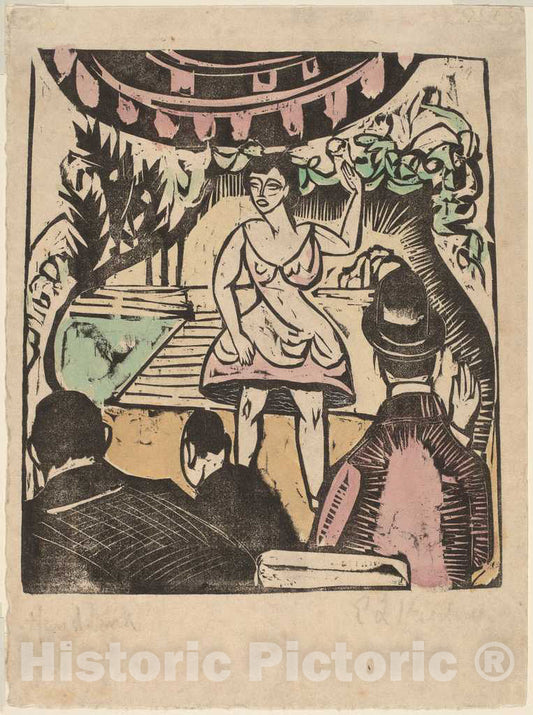 Art Print : Ernst Ludwig Kirchner, Little Variety Act with Singer - Vintage Wall Art